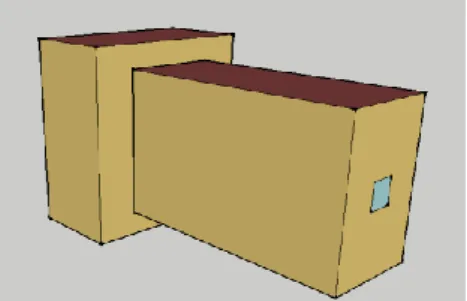 Gambar 3.3 Grafik aliran udara dalam model bangunan Belgian PASSYS Cell. Gambar 3.2 Model bangunan Belgian PASSYS Cell.