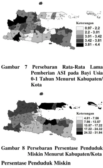 Gambar  8  Persebaran  Persentase  Penduduk  Miskin Menurut Kabupaten/Kota 