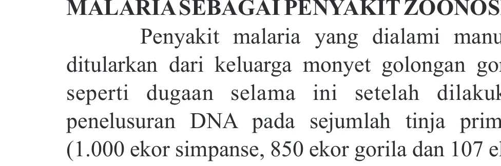 Tabel. 2. Karakteristik Spesies Plasmodium Pada Manusia.