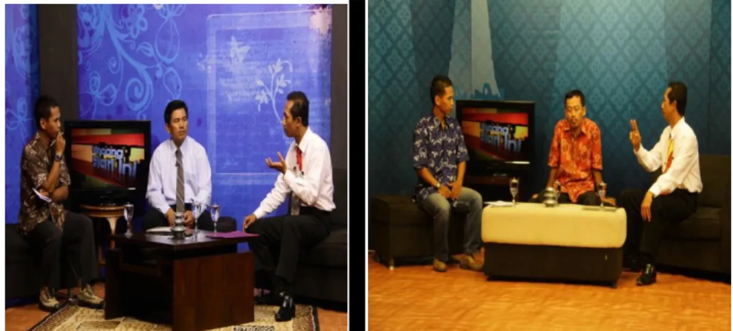 Gambar 3. Talk show di stasiun televisi Jogja TV pada 11 Maret 2013 dan 4 Juni 2013 