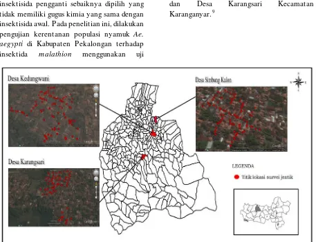 Gambar 1. Peta Titik Lokasi survei di Kabupaten Pekalongan berdasarkan titik GPS 