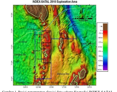 Gambar 1. Posisi penempatan akusisi data selama Exspedisi INDEX-SATAL 