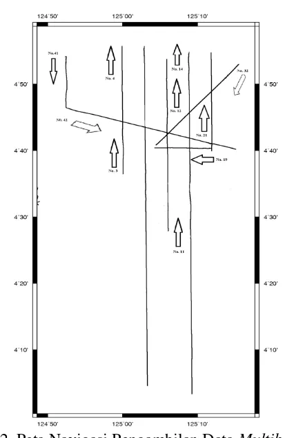 Gambar 2. Peta Navigasi Pengambilan Data Multibeam 