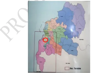 Gambar 1. Peta kota Makassar dengan lokasi penelitian Desa Pa’lannassang, Kelurahan Barombong, Kecamatan Tamalate Makassar (Bappeda Kota Makassar, 2012) 