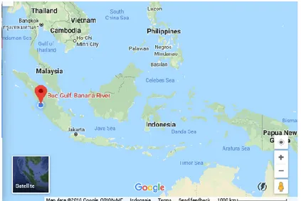 Gambar 1. Letak Taluak Buo di Indonesia dilihat dengan google map. 