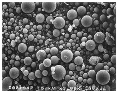 Gambar 3 PhotomicrographElectron Microscope (SEM): Fly ash particles at dibuat dari Scanning2,000x magnification