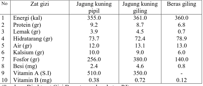 Tabel 2.5 Syarat pokok jagung Kriteria  Kadar air maks (% bb) 