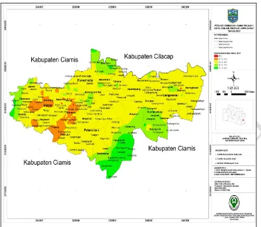 Gambar 4 Peta Kelembaban Udara Kota Banjar Provinsi Jawa Barat Tahun 2012 
