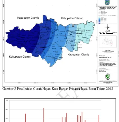 Gambar 5 Peta Indeks Curah Hujan Kota Banjar Provinsi Jawa Barat Tahun 2012 
