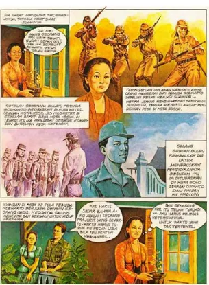 Gambar 4.4. Ibu Tien Menggambarkan Masa Lalu Soeharto (Sumber: Marsoedi,  1984) 