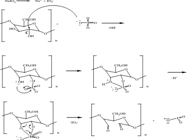 Gambar  4.7 Mekanisme reaksi pembentukan pati dialdehid 