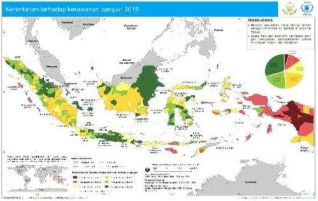 Gambar 1.1 Peta Ketahanan Pangan Indonesia Tahun 2015 Sumber : Departemen Pertanian dan World Food Programme 