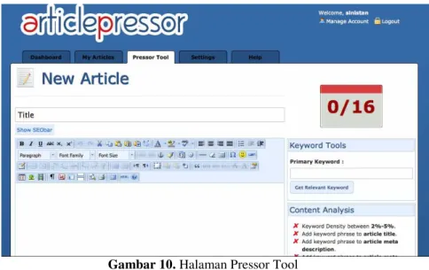 Gambar 10. Halaman Pressor Tool