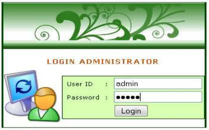 Gambar 4.5 Tampilan login administrator 