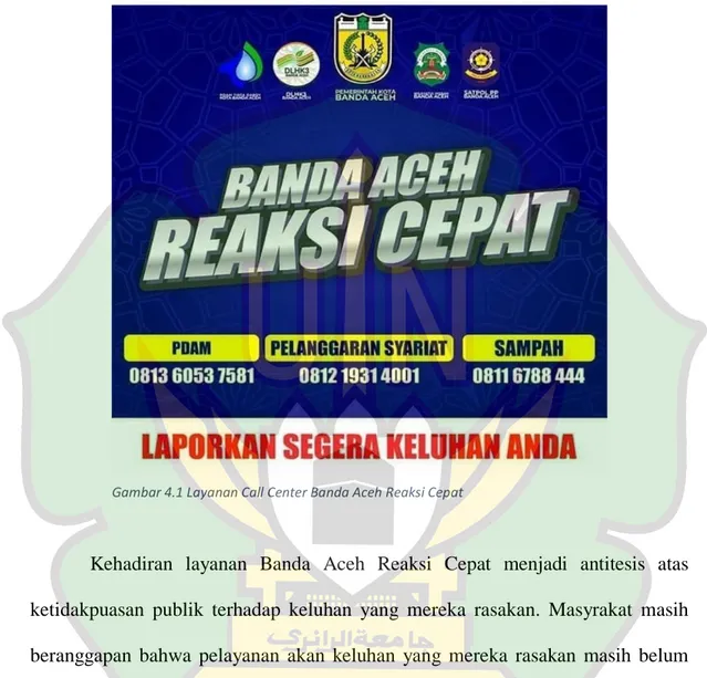 Gambar 4.1 Layanan Call Center Banda Aceh Reaksi Cepat 