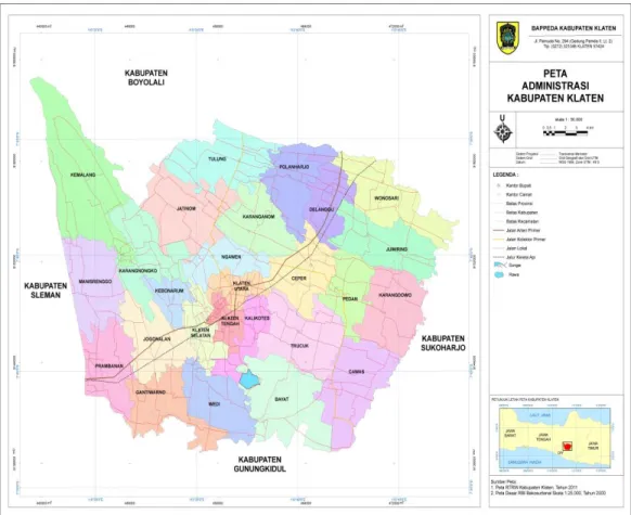Gambar 1. Peta Administrasi Kabupaten Klaten 