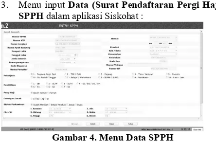 Gambar 4. Menu Data SPPH