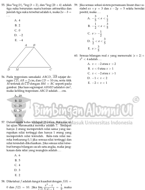 gambar. Jika luas segiempat ABMD adalah 6 cm2,