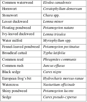 Table 1.  Aquatic plants eaten by grass carp in North America in approximate order of preference