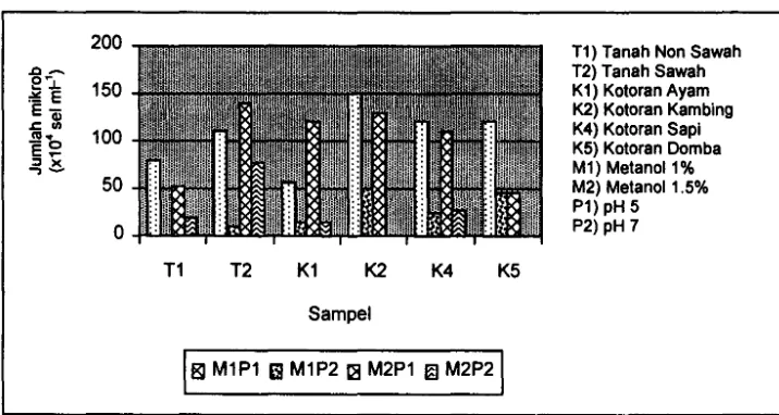 Gambar 4. lumlah Rata-rata Mikrob Pengguna Metanol dari Karawang. 