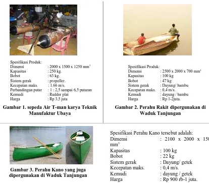 Gambar 2. Perahu Rakit  dipergunakan di Waduk Tanjungan 