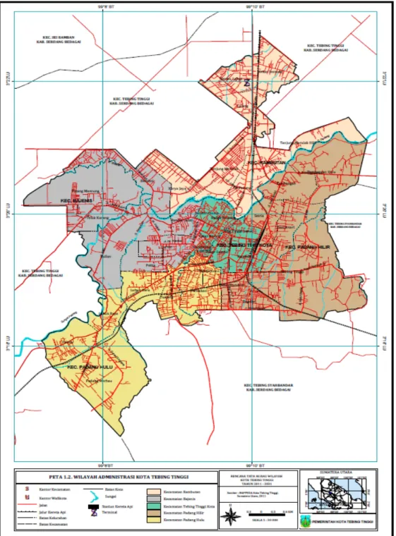Gambar 4.1. Peta Administrasi Kota Tebing Tinggi 