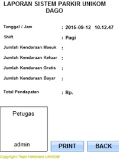 Gambar 9. Tampilan Monitoring Client Sistem Parkir