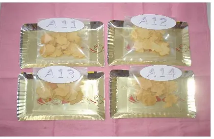 Gambar 12. Biskuit (crackers)  dengan penambahan tepung tulang ikan   madidihang hasil penelitian 