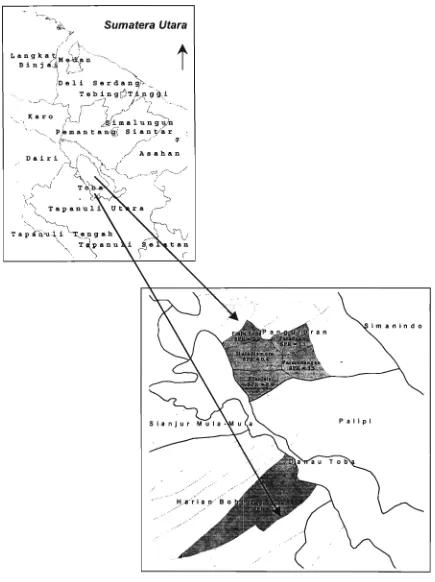 Gambar 1. Peta Lokasi Survei Malaria, Kec. Pangururan, Kab. Toba-Samosir, Provinsi Sumatera Utara 