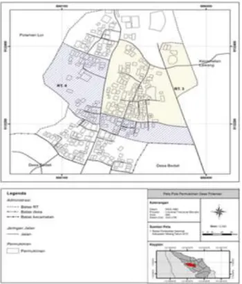 Gambar 5. Peta Garis Permukiman Desa Polaman  (sumber: BPN  Kabupaten Malang,  2010) 
