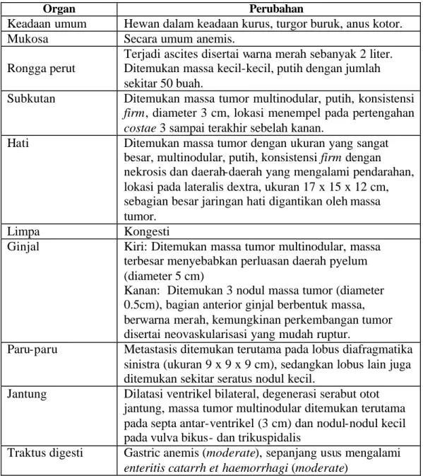 Tabel 4 Hasil Pemeriksaan Patologi Anatomi (PA) 