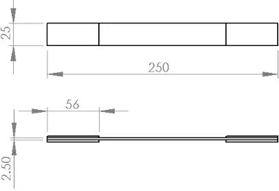Gambar 2. Geometri Spesimen uji tarik (ASTM D 3039-07) 