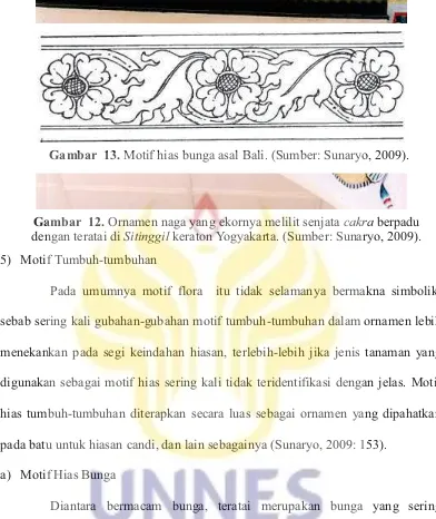 Gambar  13. Motif hias bunga asal Bali. (Sumber: Sunaryo, 2009).