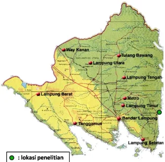 Gambar 1. Lokasi penelitian di Labuhan Maringgai, Lampung Timur. 