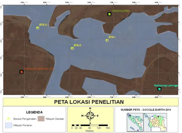 Gambar 1. Peta Kuala Gigieng yang menunjukkan lokasi penelitian 