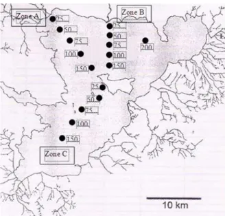 Gambar 1.  Peta stasiun penelitian di Danau Towuti (Map of research station in Lake Towuti)  