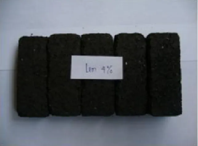 Gambar   1.  Briket batubara dengan               kosentrasi lem tapioka 4 %