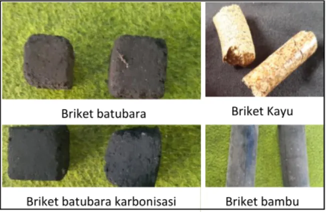 Gambar 1. Sampel briket penelitian 