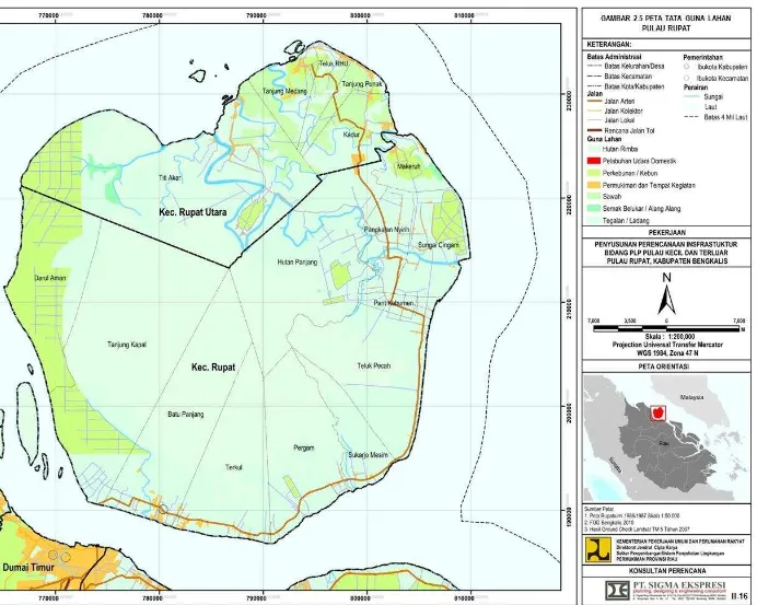 Gambar 2. 5 Peta Tata Guna Lahan Pulau Rupat  