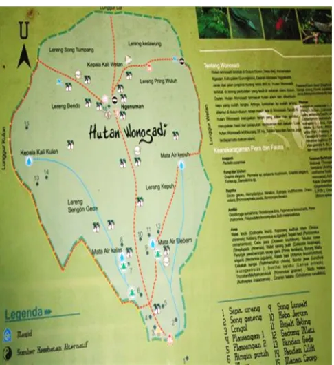 Gambar 1. Lokasi pengambilan sampel anggrek hutan Wonosadi