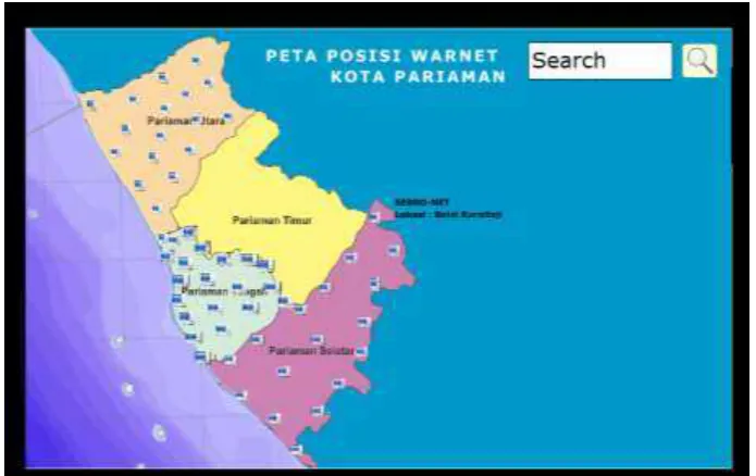 Gambar 3.4 Peta Posisi Warnet Berbasis Flash 