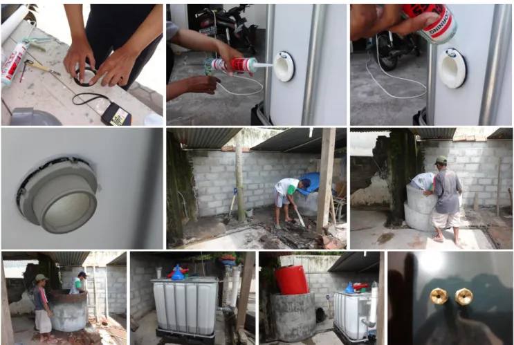 Gambar 6 Pembuatan instalasi biogas portabel.  4.  Pembuatan Instalasi Biogas Kotoran Sapi 