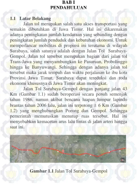 Gambar 1.1 Jalan Tol Surabaya-Gempol