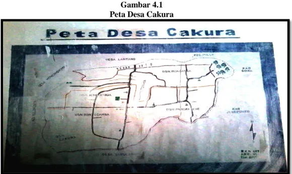 Gambar 4.1   Peta Desa Cakura 