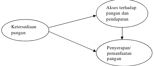 Gambar 1  Kerangka model persamaan struktural kerawanan pangan   