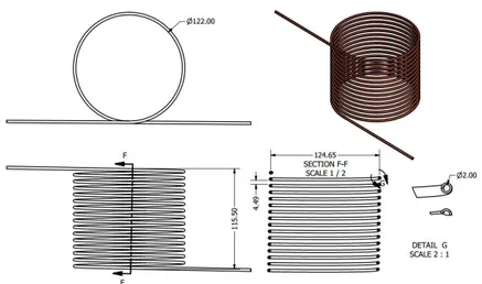 Gambar 4.1 Perancangan Heat Exchanger 