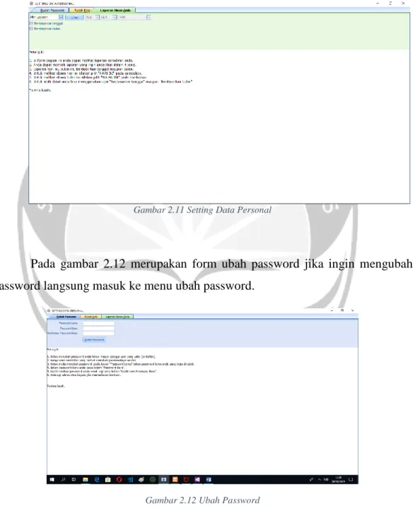 Gambar 2.11 Setting Data Personal