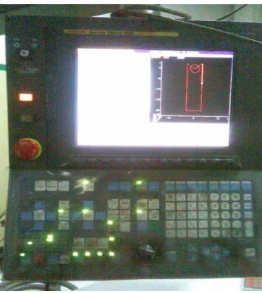 Gambar  II. 7 Monitor pada Wire cut dalam keadaan pemotongan 