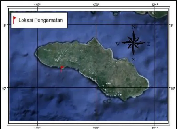 Gambar 1. Lokasi kajian data di Perairan Samudera Hindia 