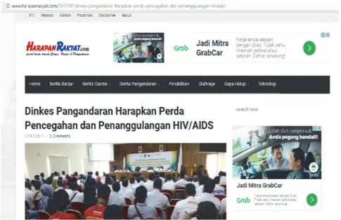 Gambar 6 Bentuk Komunikasi Sosial Melalui Media Online Lokal Harapan Rakyat.com (Madlani, 2017)